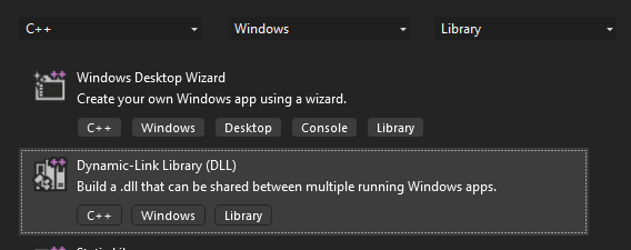 Visual Studio Create DLL